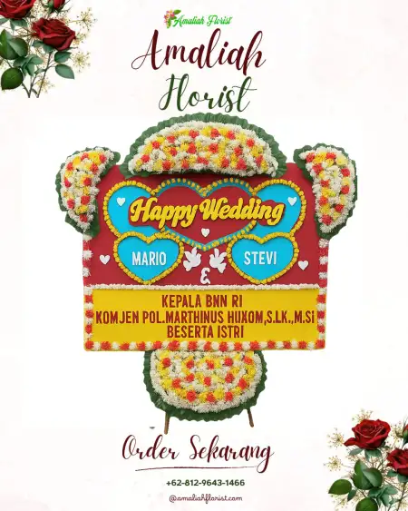 Papan Bunga Pernikahan Sedang